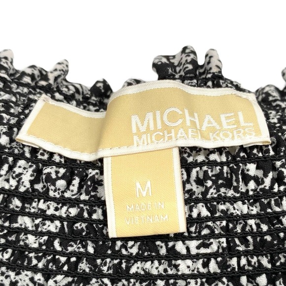 MICHAEL‎ KORS Womens Black & White Pattern Off Shoulder Top Size: M - Picture 5 of 6